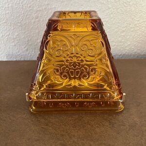 PartyLite Amber Glass Candle Holder